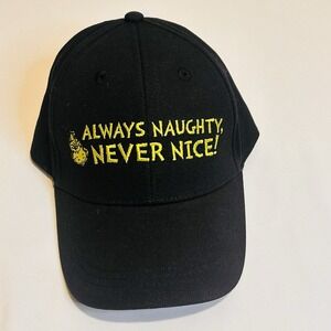 The Grinch Always Naughty, Never Nice! Hat Black Hook & Loop Adjustable